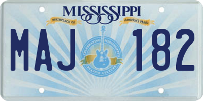 MS license plate MAJ182