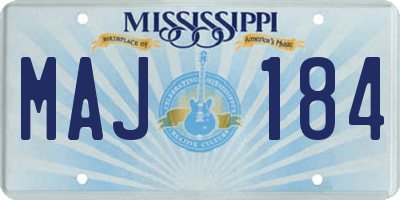 MS license plate MAJ184