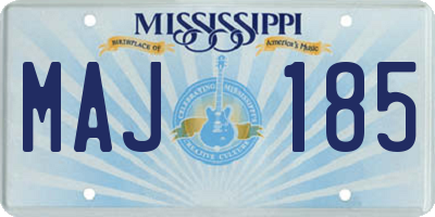 MS license plate MAJ185
