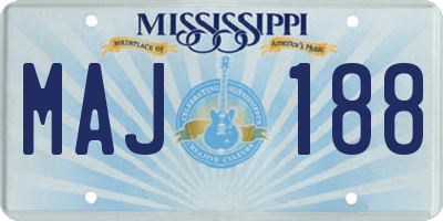 MS license plate MAJ188
