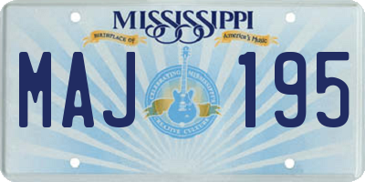 MS license plate MAJ195