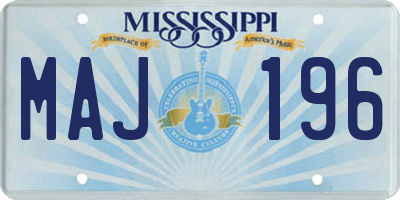 MS license plate MAJ196