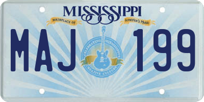 MS license plate MAJ199