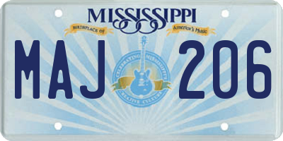 MS license plate MAJ206