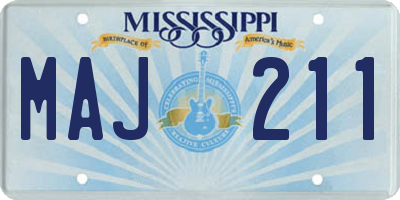 MS license plate MAJ211