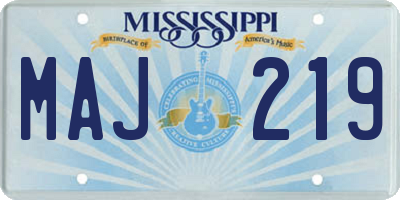 MS license plate MAJ219