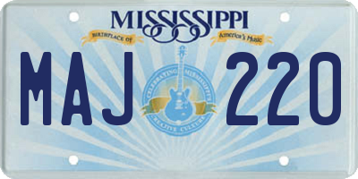 MS license plate MAJ220