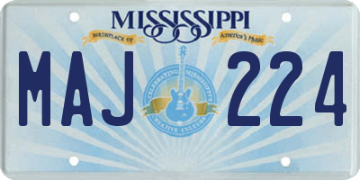 MS license plate MAJ224
