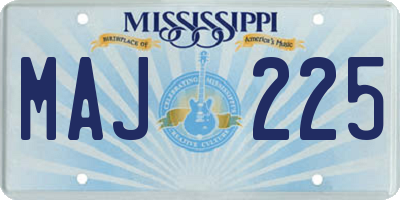 MS license plate MAJ225