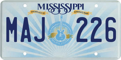 MS license plate MAJ226