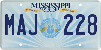 MS license plate MAJ228