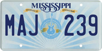 MS license plate MAJ239