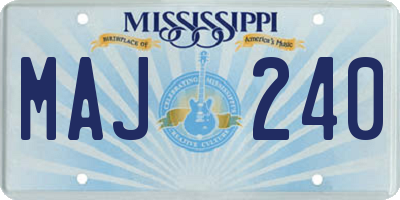 MS license plate MAJ240