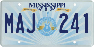 MS license plate MAJ241