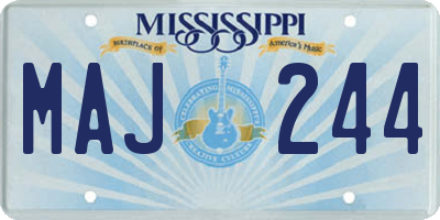 MS license plate MAJ244