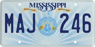 MS license plate MAJ246