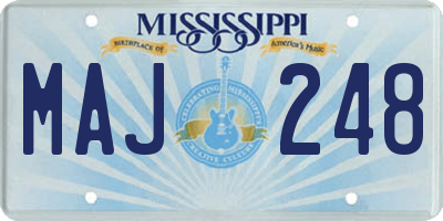 MS license plate MAJ248