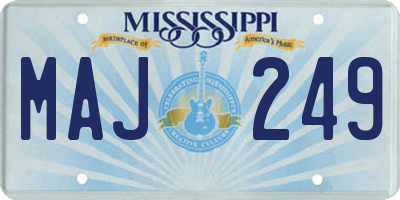 MS license plate MAJ249