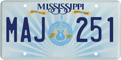 MS license plate MAJ251