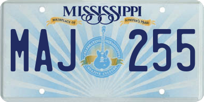 MS license plate MAJ255
