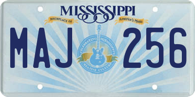 MS license plate MAJ256