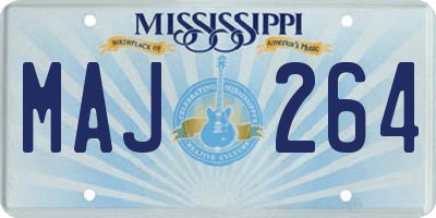 MS license plate MAJ264
