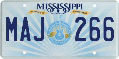 MS license plate MAJ266
