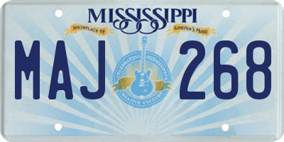 MS license plate MAJ268