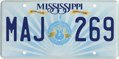 MS license plate MAJ269
