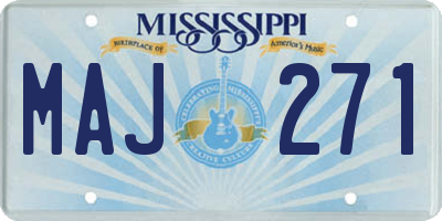 MS license plate MAJ271