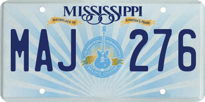 MS license plate MAJ276