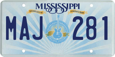 MS license plate MAJ281