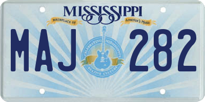 MS license plate MAJ282