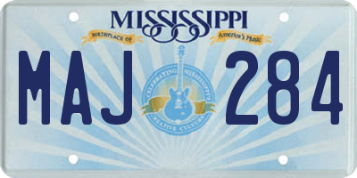 MS license plate MAJ284