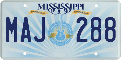 MS license plate MAJ288