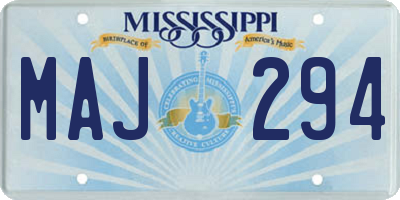 MS license plate MAJ294
