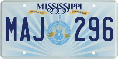 MS license plate MAJ296
