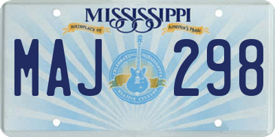 MS license plate MAJ298