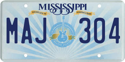 MS license plate MAJ304