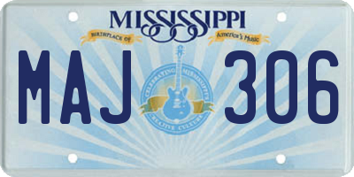 MS license plate MAJ306