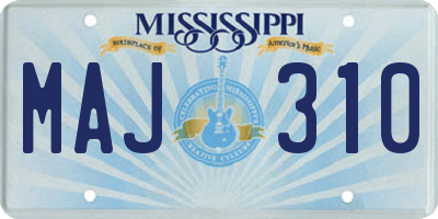 MS license plate MAJ310