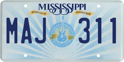 MS license plate MAJ311