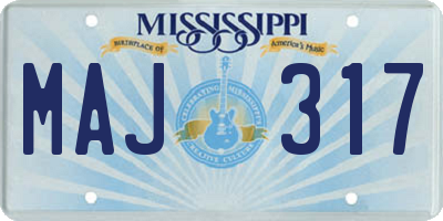 MS license plate MAJ317