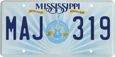 MS license plate MAJ319