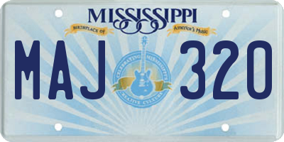 MS license plate MAJ320