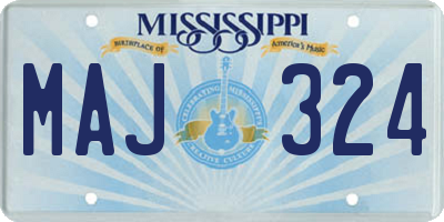 MS license plate MAJ324