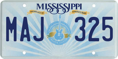 MS license plate MAJ325