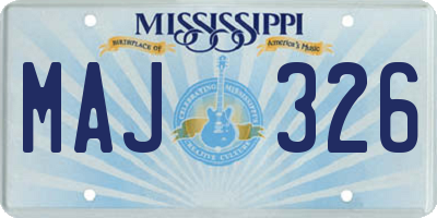 MS license plate MAJ326