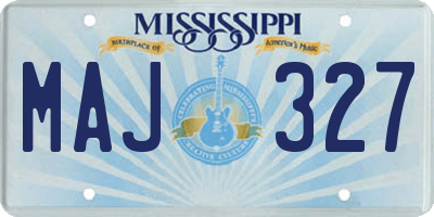 MS license plate MAJ327