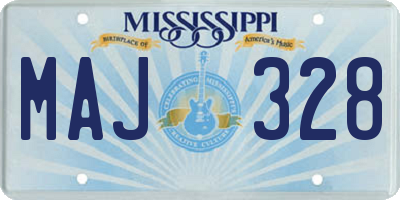 MS license plate MAJ328